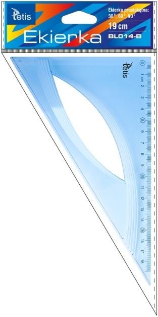 Blue rectangular set square 19 cm - precise drawing tool