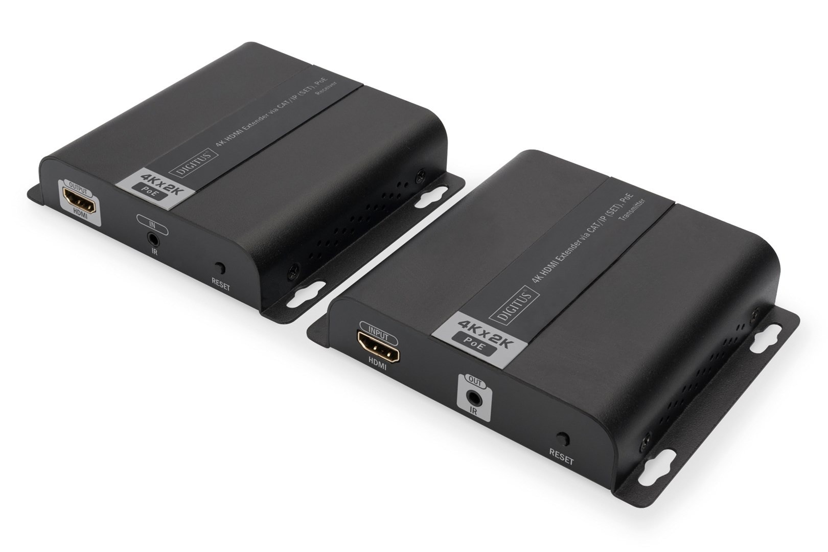 HDMI IP/Cat.5/6/7 Extender 120m 4K 30Hz UHD PoE HDCP 1.4 IR Audio (Set) - Transmit images without restrictions!