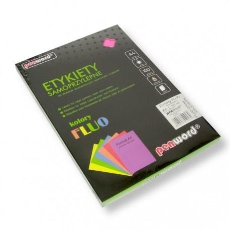 Polsirhurt Self-adhesive labels A4 fluorescent pink 100 sheets - ideal for labeling