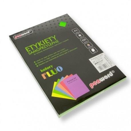 Self-adhesive labels A4 fluorescent green - 100 sheets for better organization