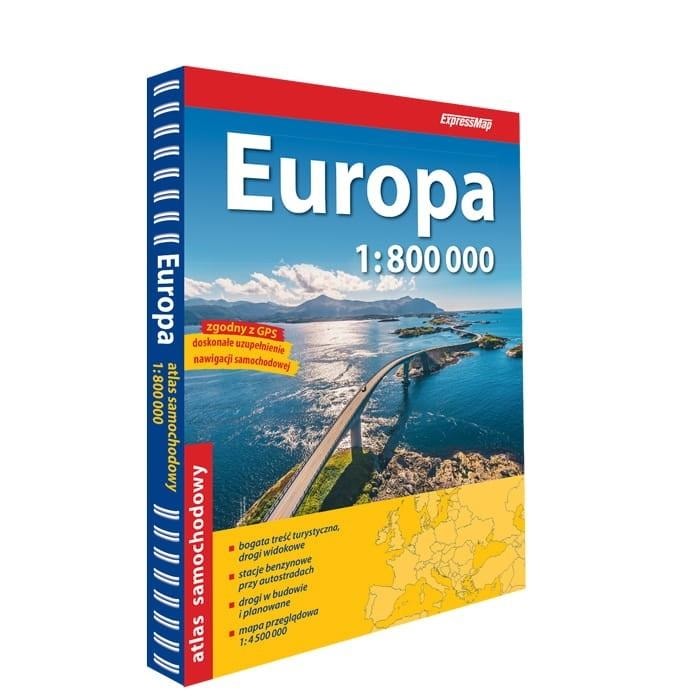 ExpressMap Road Atlas Europe 1:800 000 2024/2025 - perfect for travel