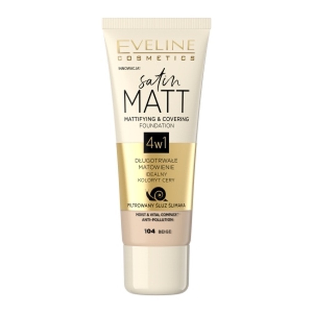 Eveline Cosmetics Satin Matt No. 104 - Matte Foundation for a perfect complexion