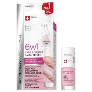 Eveline Nail Conditioner 6in1 Care & Colour Sparkling Pink - for beautiful nails