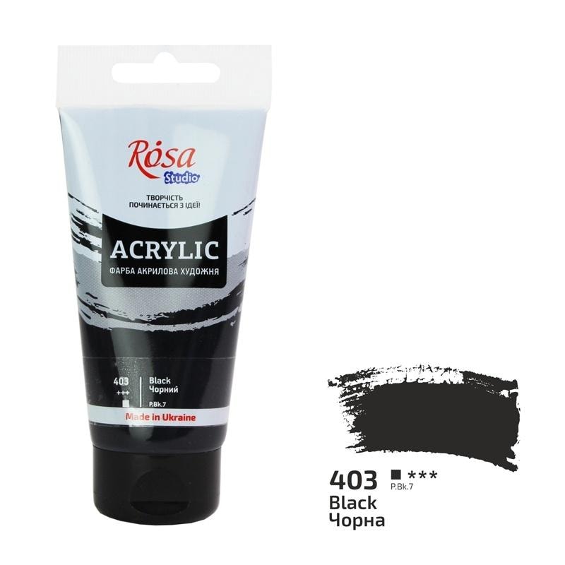 Black acrylic paint 75 ml - ideal for your projects