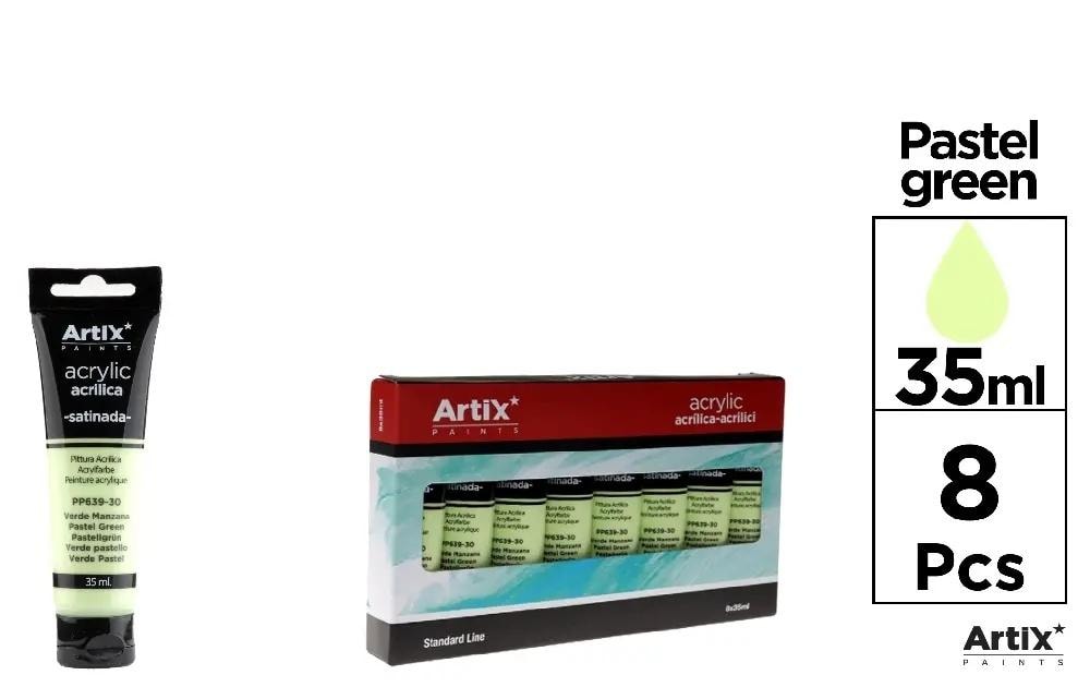 ARTIX Apple green acrylic paint - Set of 8 perfect for painting