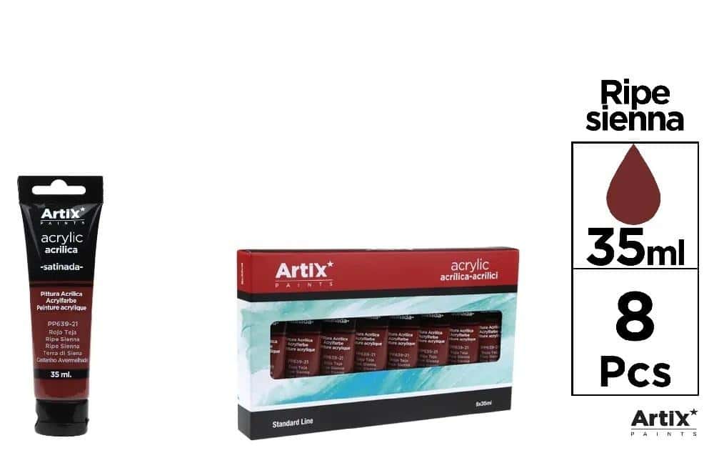 Artix Acrylic paint siena 35 ml (8 pcs) - ideal for painting
