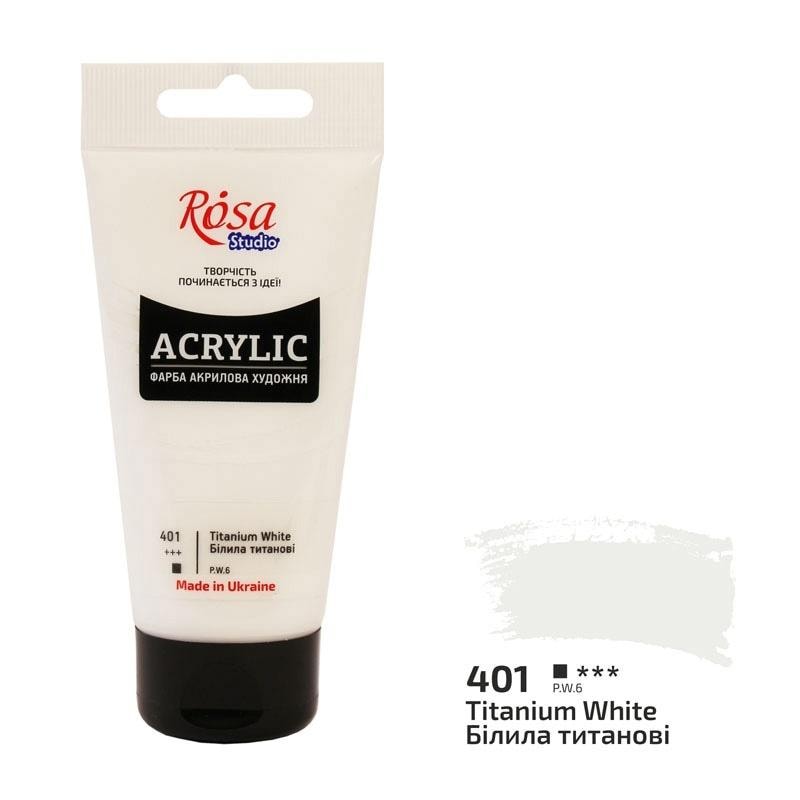 Acrylic paint titanium white 401 75 ml - ideal for painting