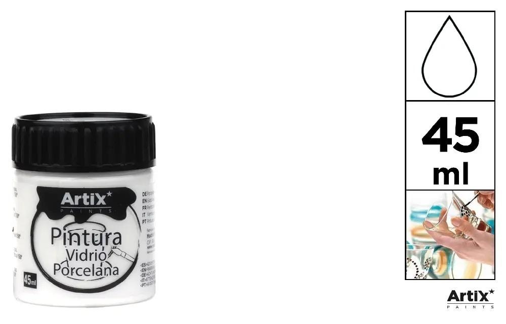 ARTIX Glass and ceramic paint white 45ml (6pcs) - paint set