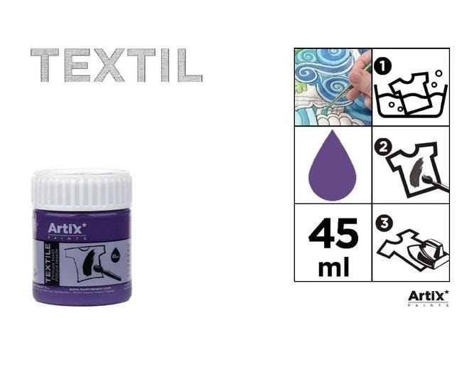 Artix Purple Fabric Paint 45ml (6pcs) - create unique designs!
