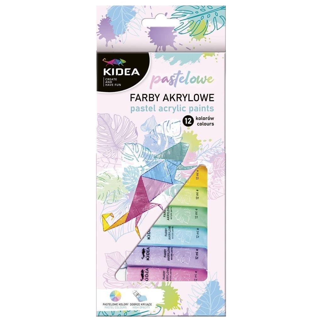 KIDEA Pastel Acrylic Paints - 12 colors of creativity