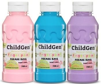ChildGen Finger Paints 3 x 350 ml Pastel Colors - safe and washable
