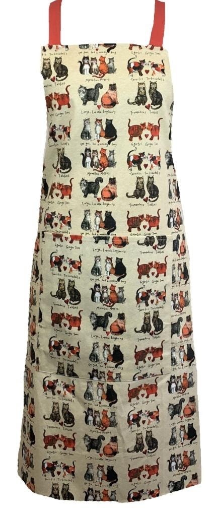 Kitchen Apron AP05 Cats - Cotton apron with cat motif