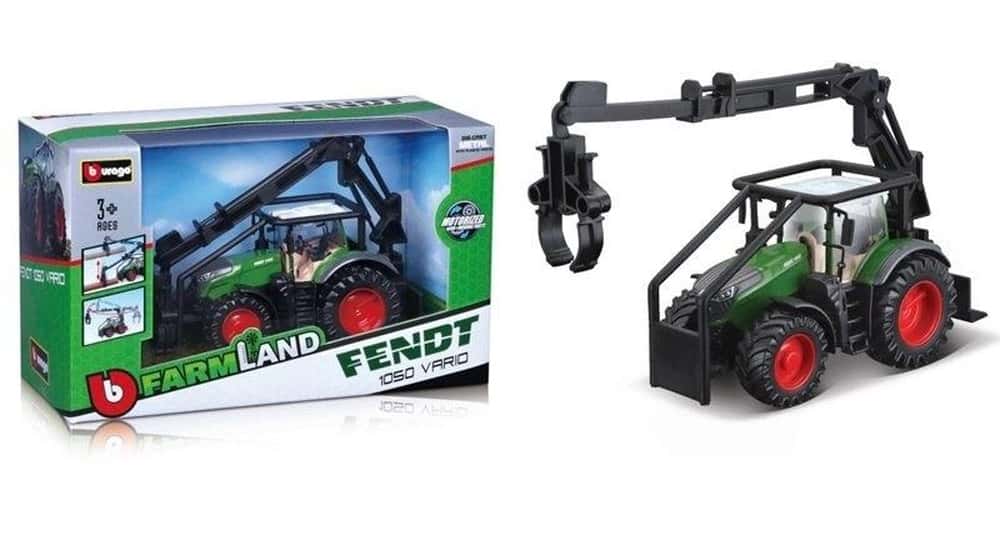 BBURAGO Fendt 1050 Vario with log loader - metal tractor model
