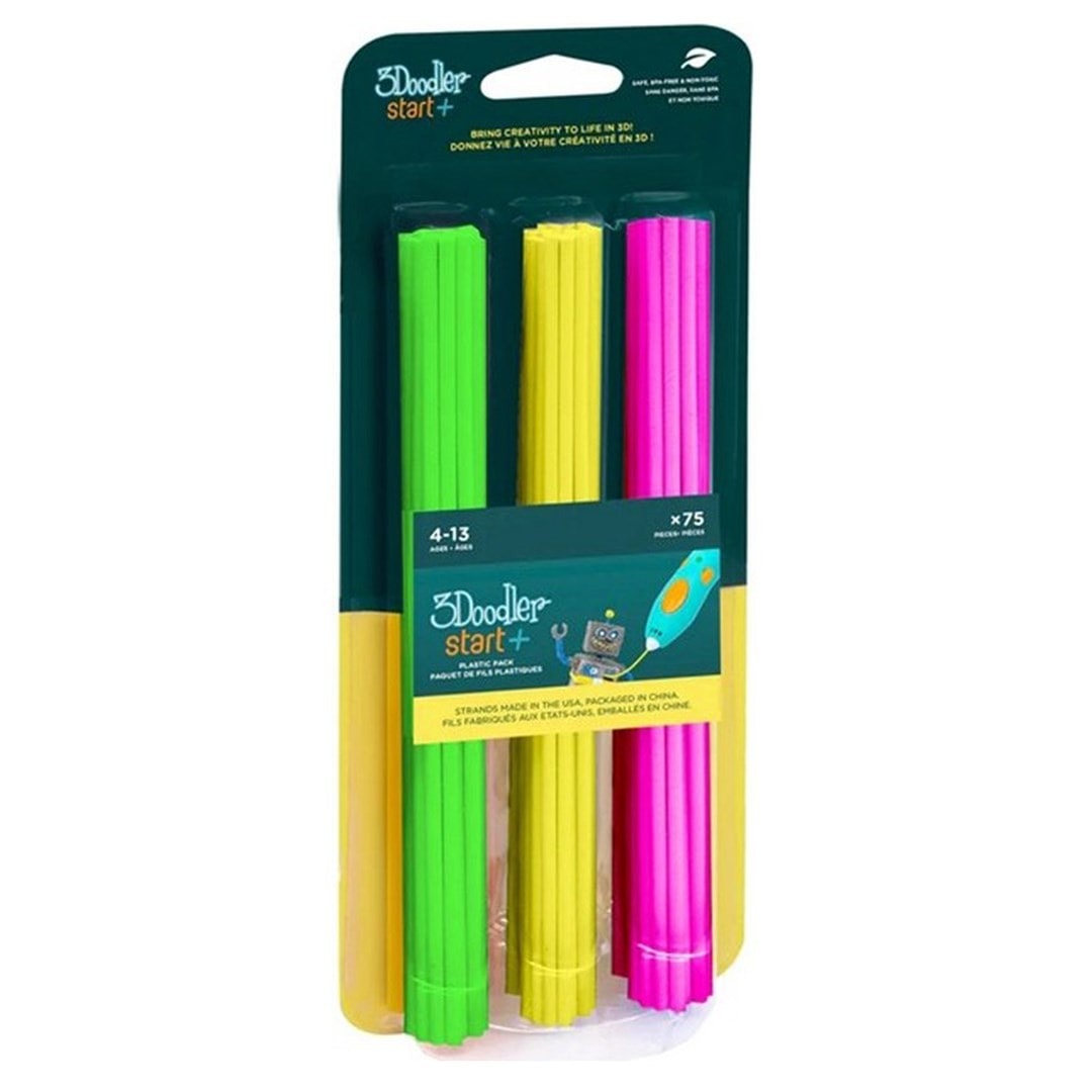 3Doodler Start EKO - Neon Glow Filaments for 3D Pen - 75 Pieces