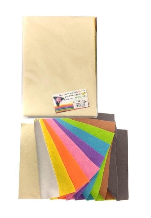Pastel Felt - 10 sheets of colored felt 20x30 cm