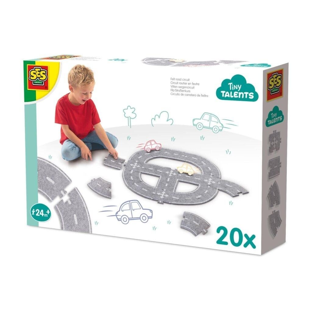 Felt road track set - 20 pieces for creative children