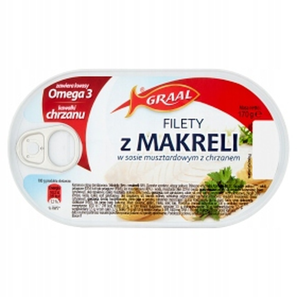 Graal Mackerel Fillet in Mustard Sauce 170g - perfect for a sandwich
