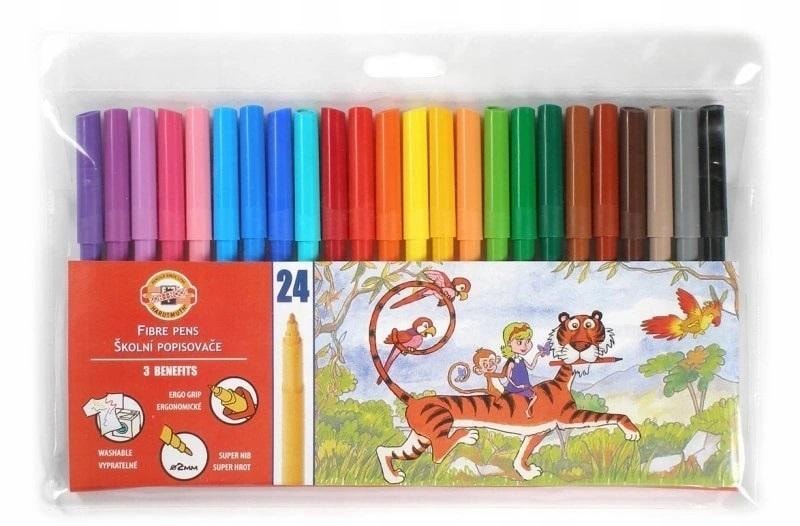 Koh-i-Noor School Felt Pens washable 24 colors - ideal for drawing