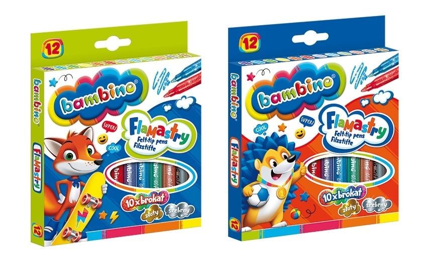 St. Majewski Bambino Glitter Felt Pens 12 Colors - add some sparkle!