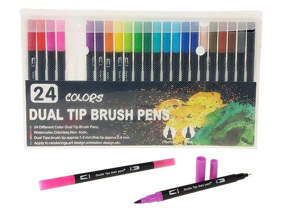 ADAR Double-sided felt-tip pens 24 colors - ideal for drawing and coloring