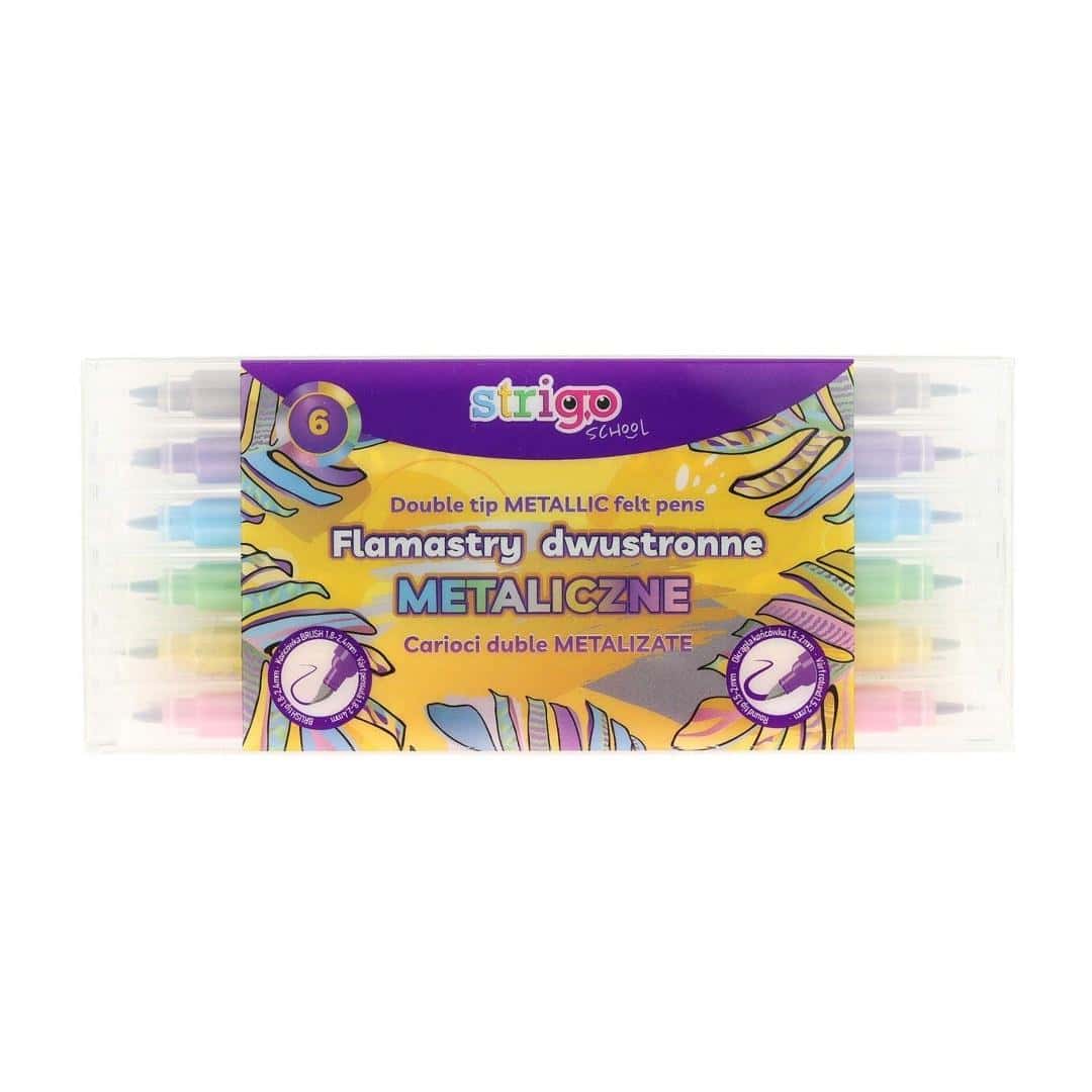 Strigo Double-Sided Metallic Markers 6 Colors - Creativity without limits!
