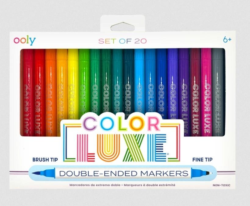 Color Luxe Double-sided markers and fineliners 2in1 - 20 colors for creativity