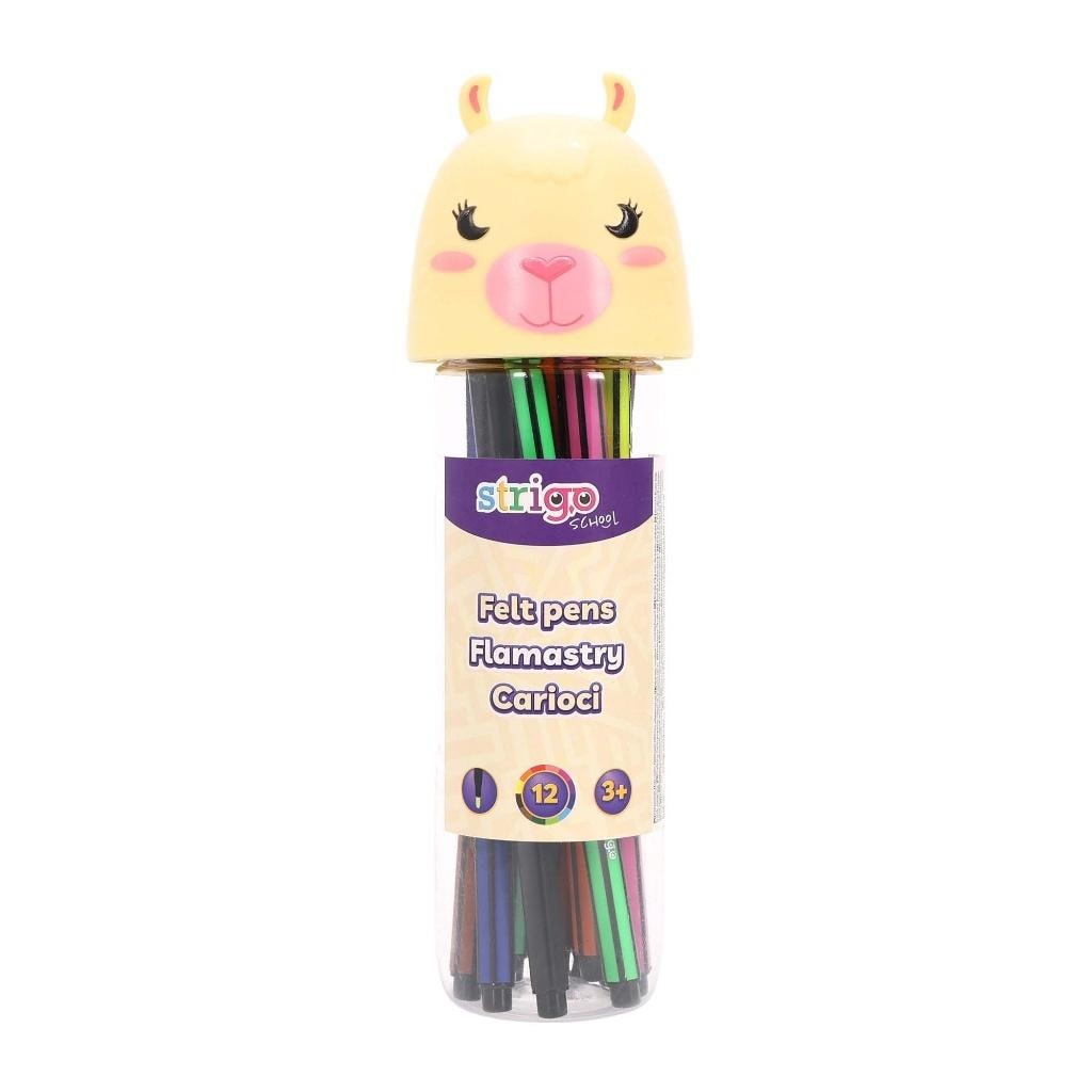 Strigo Lama Felt Pens 12 pcs - perfect for drawing