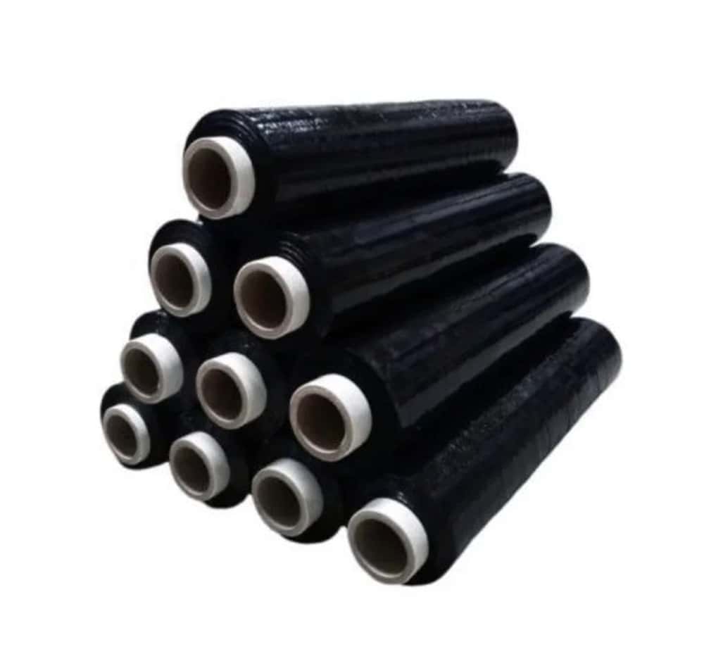 Stretch film black 23 micrometers 1.8 kg - ideal for securing shipments
