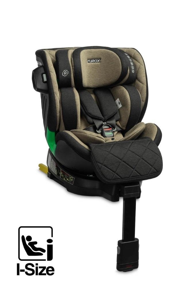 Caretero Turox I-Size - Rotating car seat khaki 40-150 cm