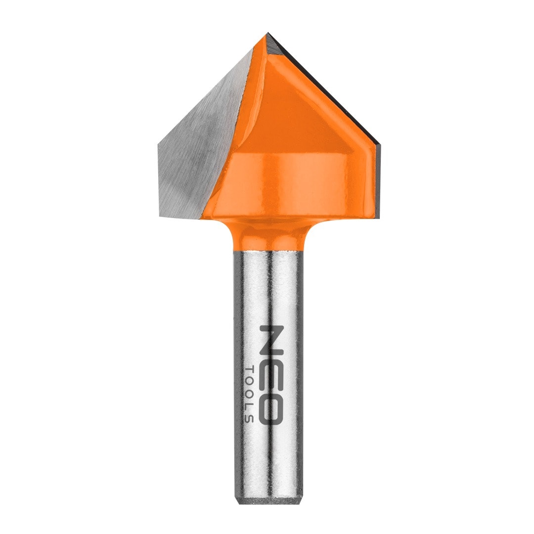 NEO TOOLS V-Groove Router Bit TCT - 25.4 x 25.4 mm Shank 8 mm