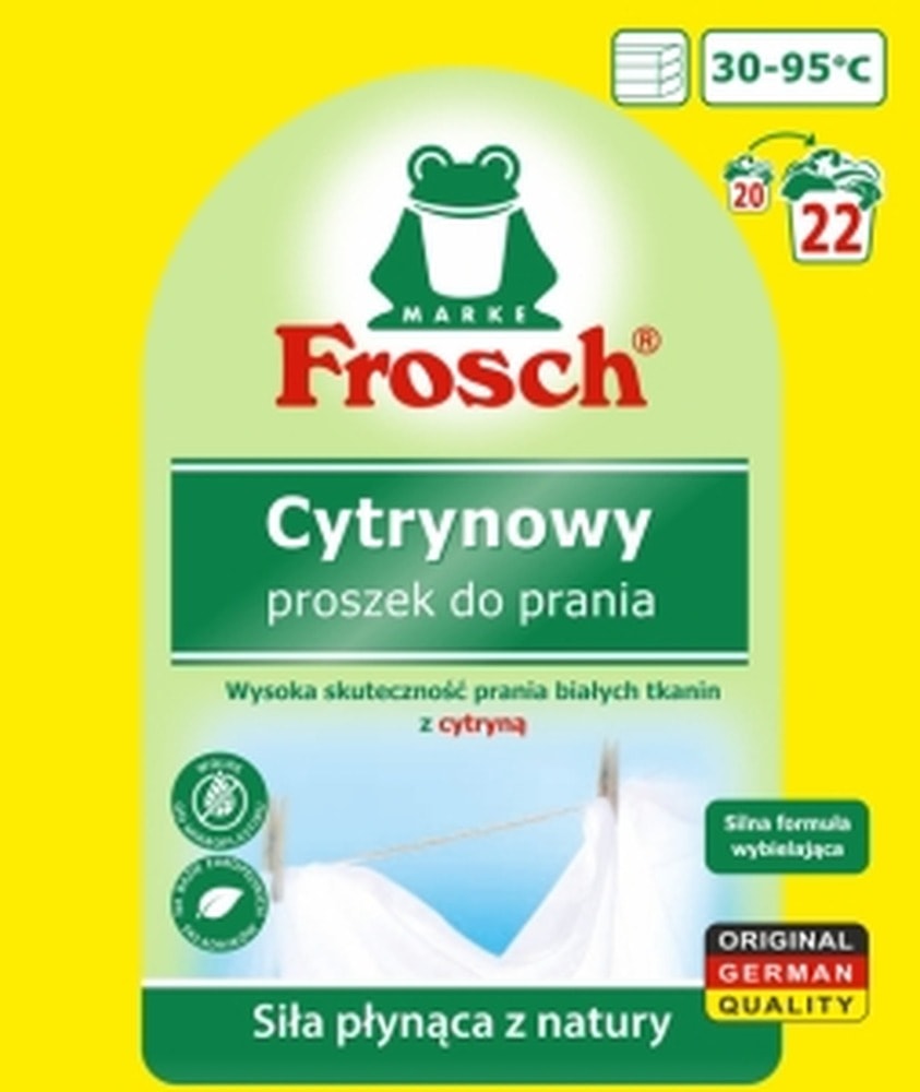 Frosch Lemon Washing Powder for Whites 1.45 kg - Ecological Cleanliness