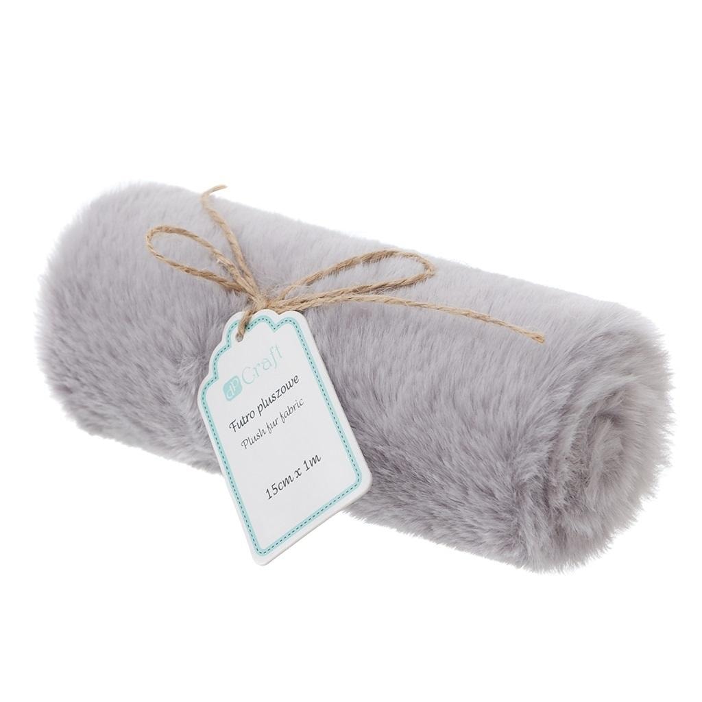 Plush decorative fur gray 15 cm x 1 m - ideal for DIY