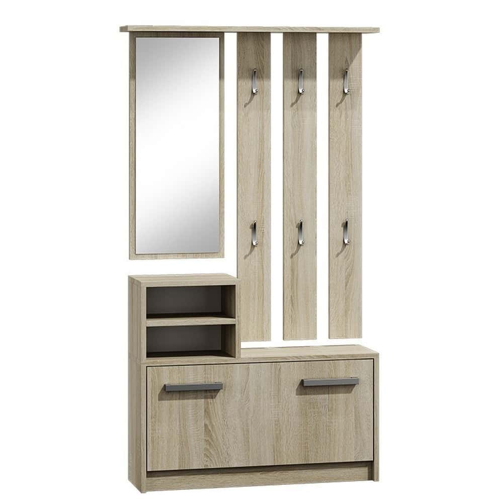 Wardrobe with mirror, cabinet and hanger Sonoma GS1 - ideal for the hallway