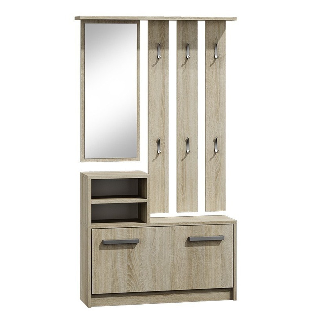 Wardrobe with mirror, cabinet and hanger Sonoma GS1 - ideal for the hallway