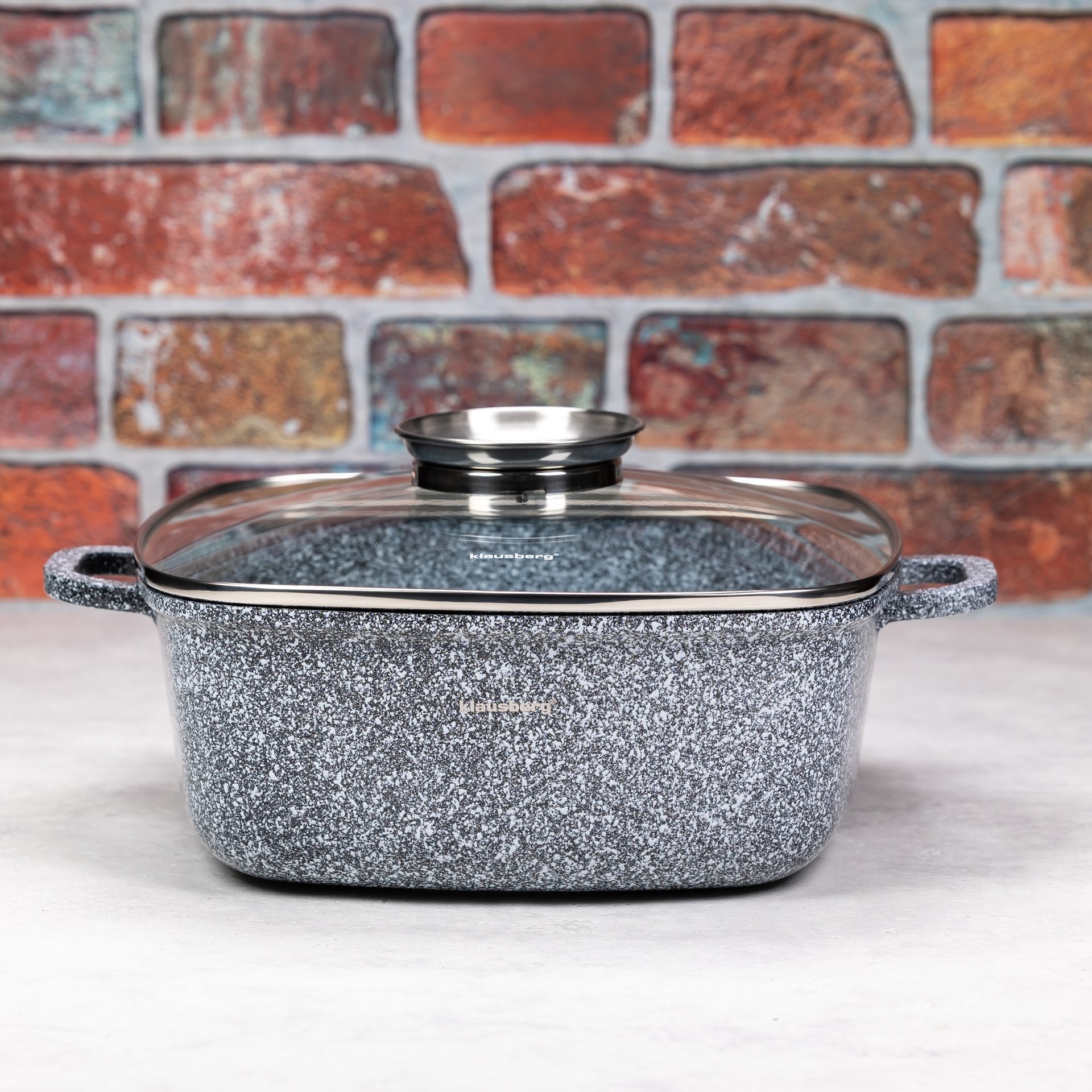 Klausberg Aluminum pot with marble coating, gray, 24x24 cm