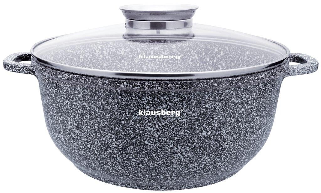 Klausberg Aluminum pot with gray marble effect Ø28cm 6.8l