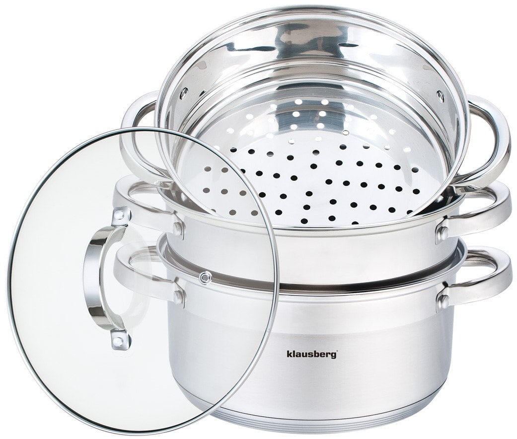 Klausberg Steamer Pot Stainless Steel 4-Piece Set Ø22cm - healthy way of cooking