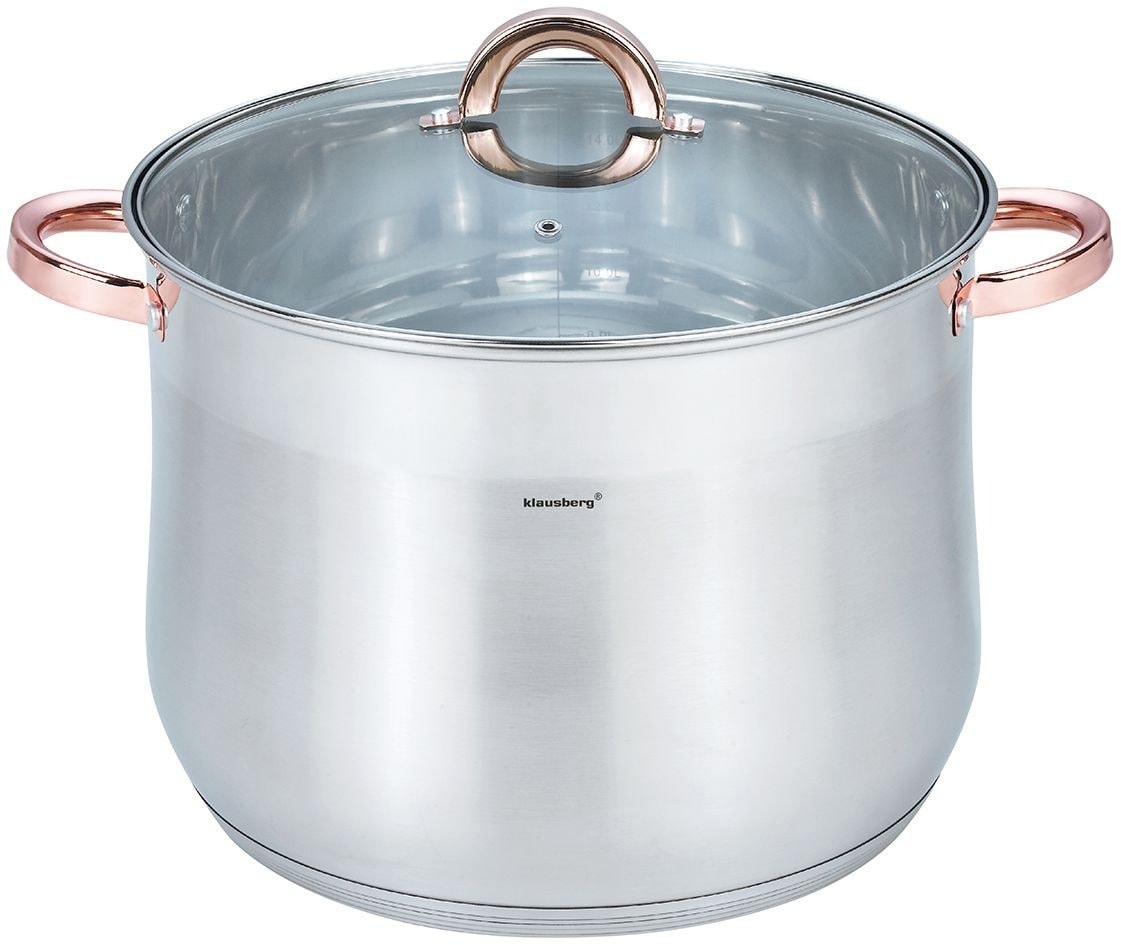 Klausberg Stainless steel pot with lid 16L - perfect for large portions
