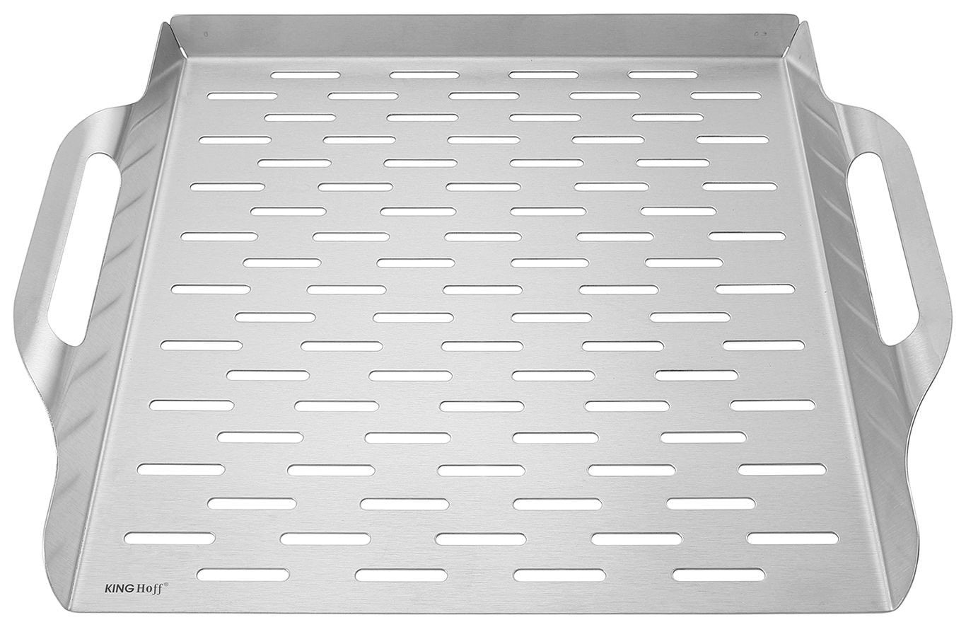 KINGHoff Deep grilling tray - stainless steel 37x31 cm