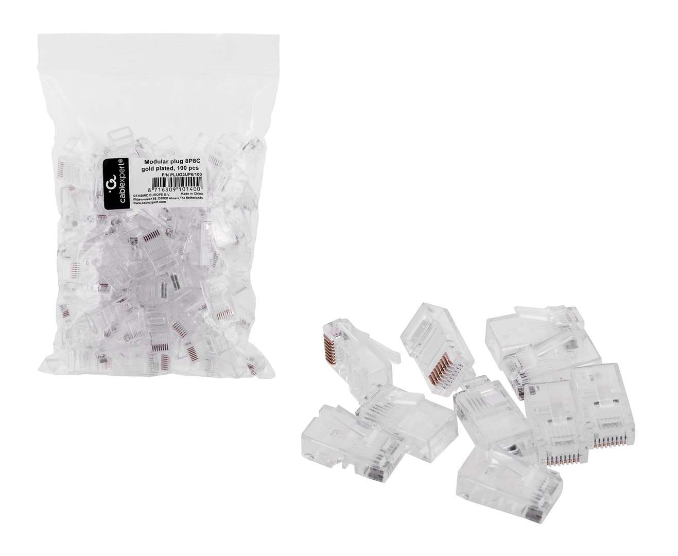 Gembird RJ45 Connector Cat. 5e UTP 8P8C - 100 pieces - reliable network connection