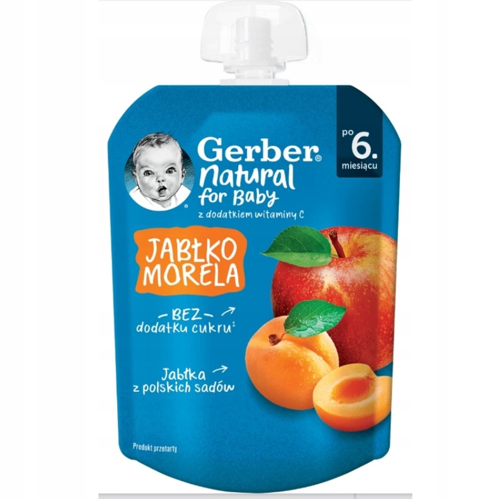 Gerber Apple Apricot - Puree for children 80g - natural taste