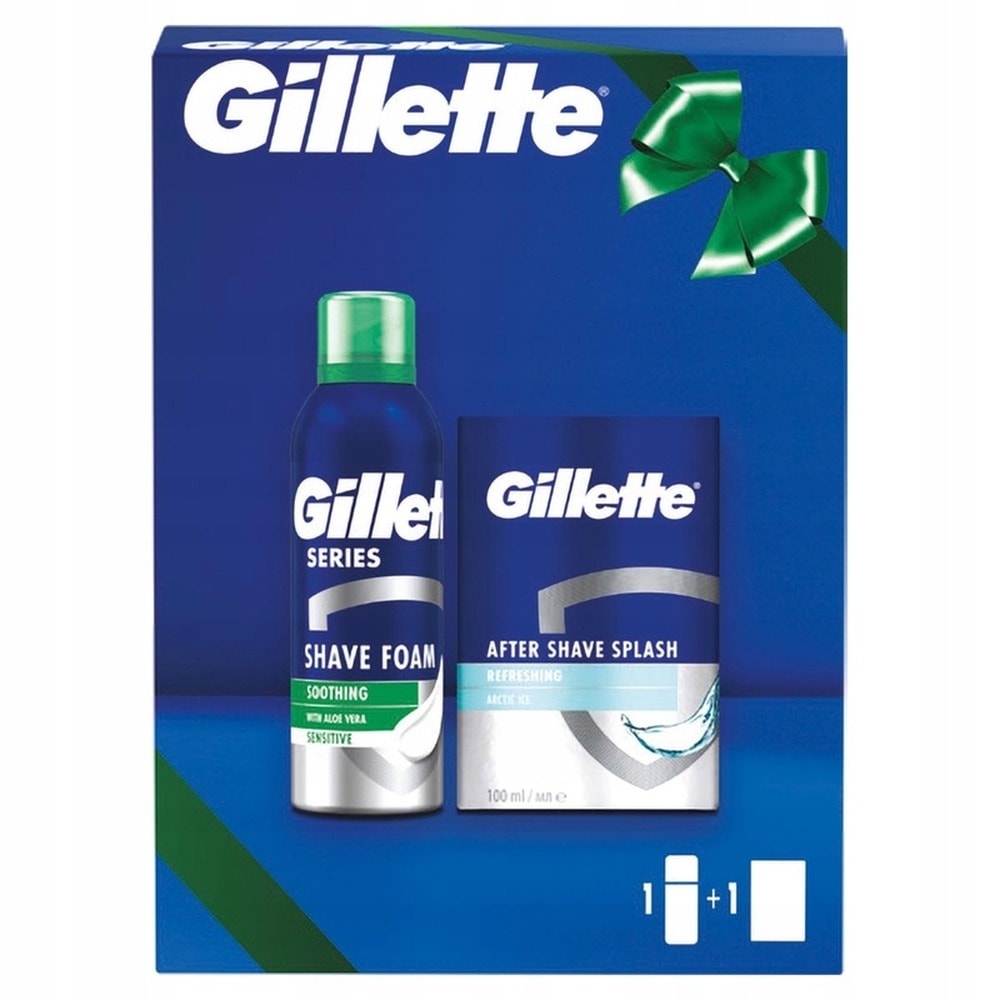 Gillette 2 - Shaving foam and aftershave balm set - ideal gift for men