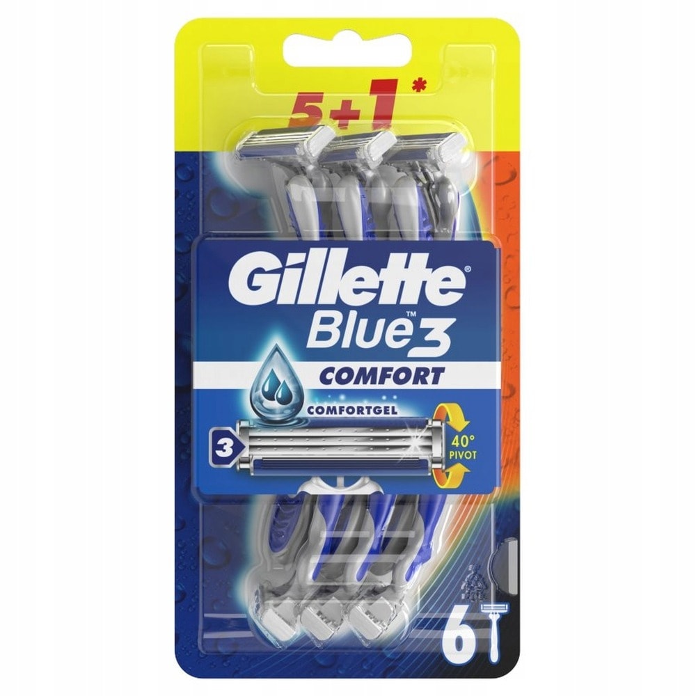 Gillette Blue3 - Disposable razors for men - 6 pieces for smooth skin