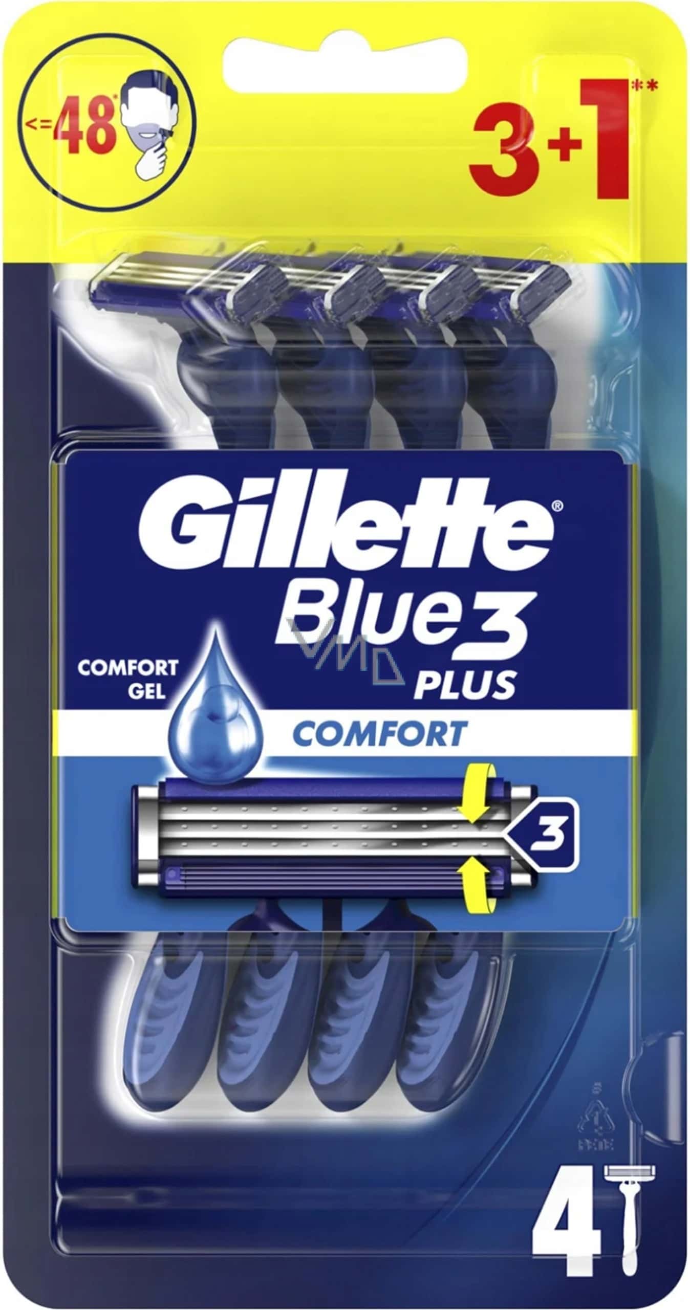 Gillette Blue3 Plus Comfort - Disposable razor 3+1 pieces for a comfortable shave