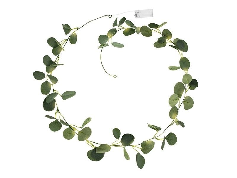 PartyDeco Eucalyptus Garland LED 2m - decoration with warm light