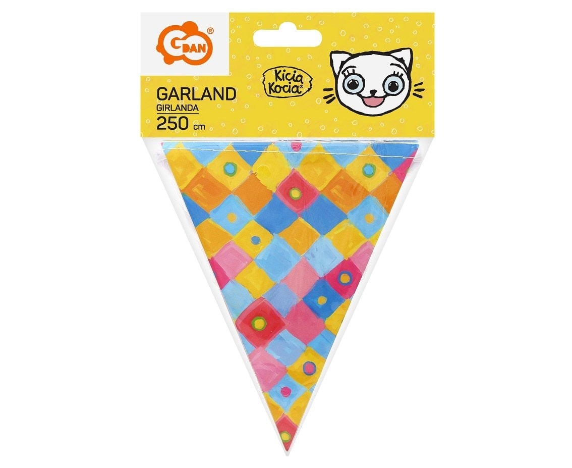 Girlanda flagi papierowe Kicia Kocia 2,5m