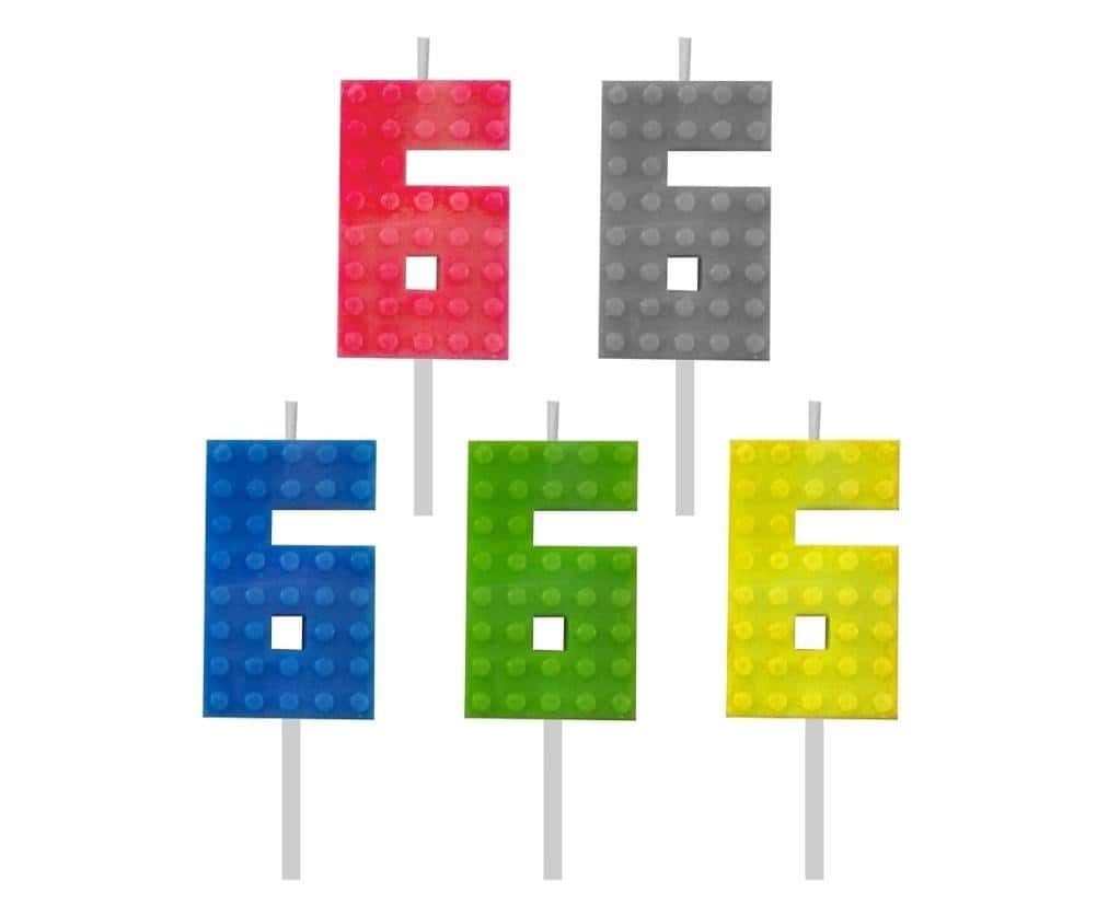 Godan Birthday candle Blocks number 6 - perfect for cake
