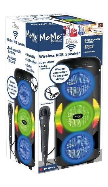 Wireless speaker with microphone and LED light - perfect for parties
