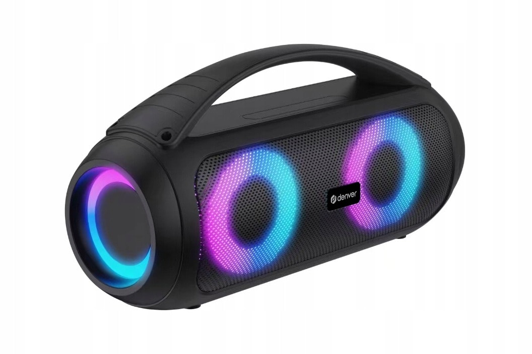 Denver BTG-616 Bluetooth Speaker with handle and LED lighting - perfect for parties