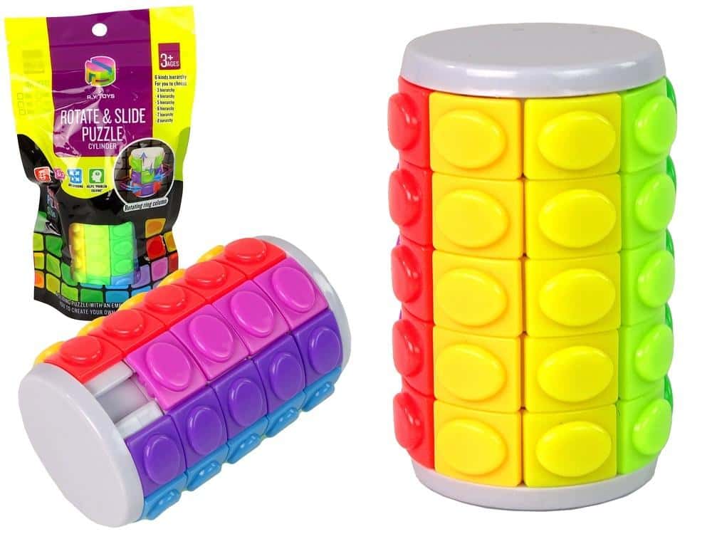 Logic game rotating cylinder - colorful puzzle for children